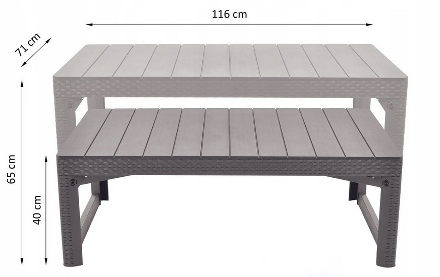 Стол для сада пластиковый Keter Lyon rattan table, бежевый Киев - изображение 1