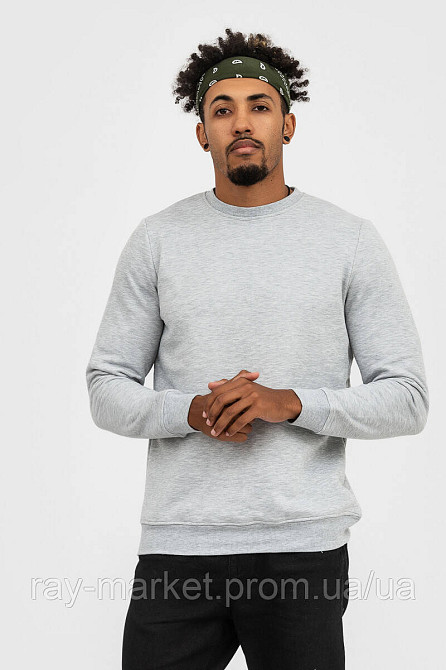 Світшот базовий утеплений Ray Basic чоловічий сірий меланж (U0301M-Grey Heather) L Київ - фото 1