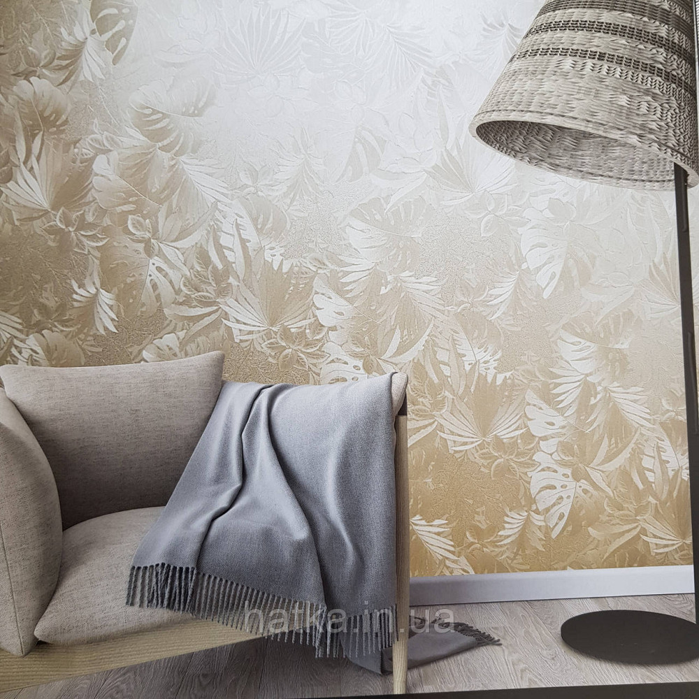 Шпалери метрові вінілові на флізелін Marburg Botanica рослинний принт листя монстери пальми бронзові Київ - фото 1