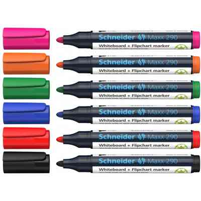 Набір маркерів Schneider 6 маркерів для дошок та фліпчартів MAXX 290 в блістері (S129096) Вінниця