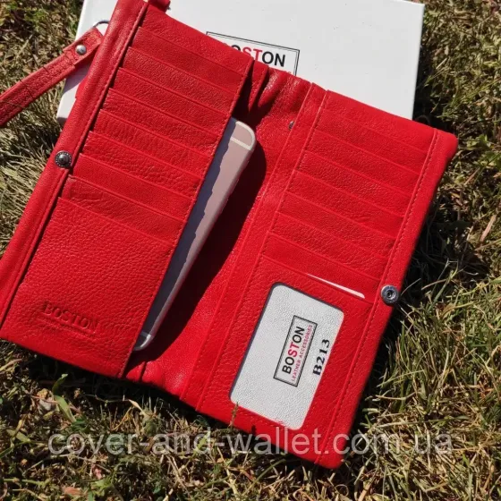Стильний жіночий шкіряний гаманець клатч бірюзового кольору Boston B 213 Київ