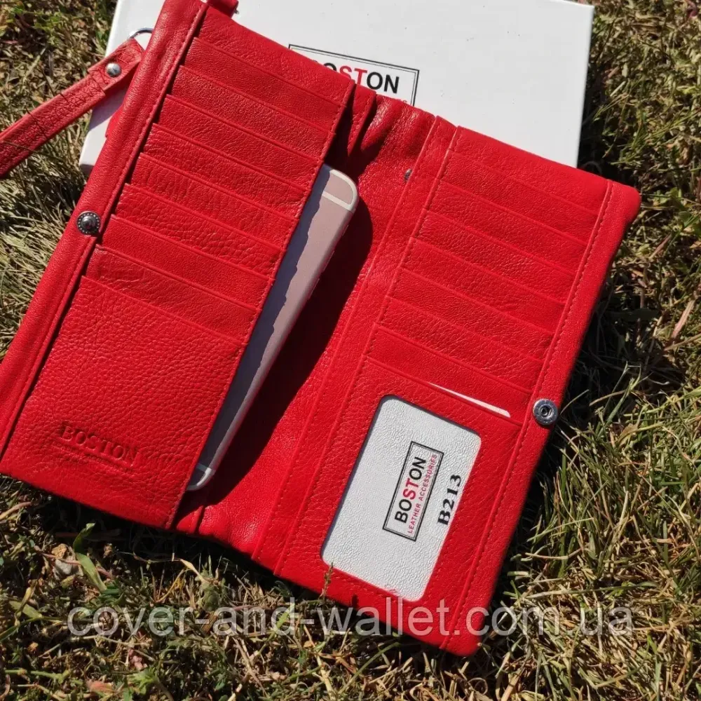 Стильний жіночий шкіряний гаманець клатч бірюзового кольору Boston B 213 Київ - фото 6