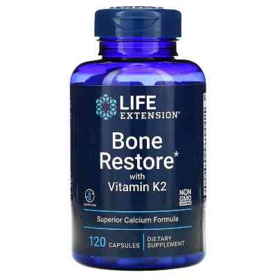 Вітамінно-мінеральний комплекс Life Extension Відновлення Кістей + К2, Bone Restore with Vitamin K2 120 Ка (LEX-17271) Вінниця