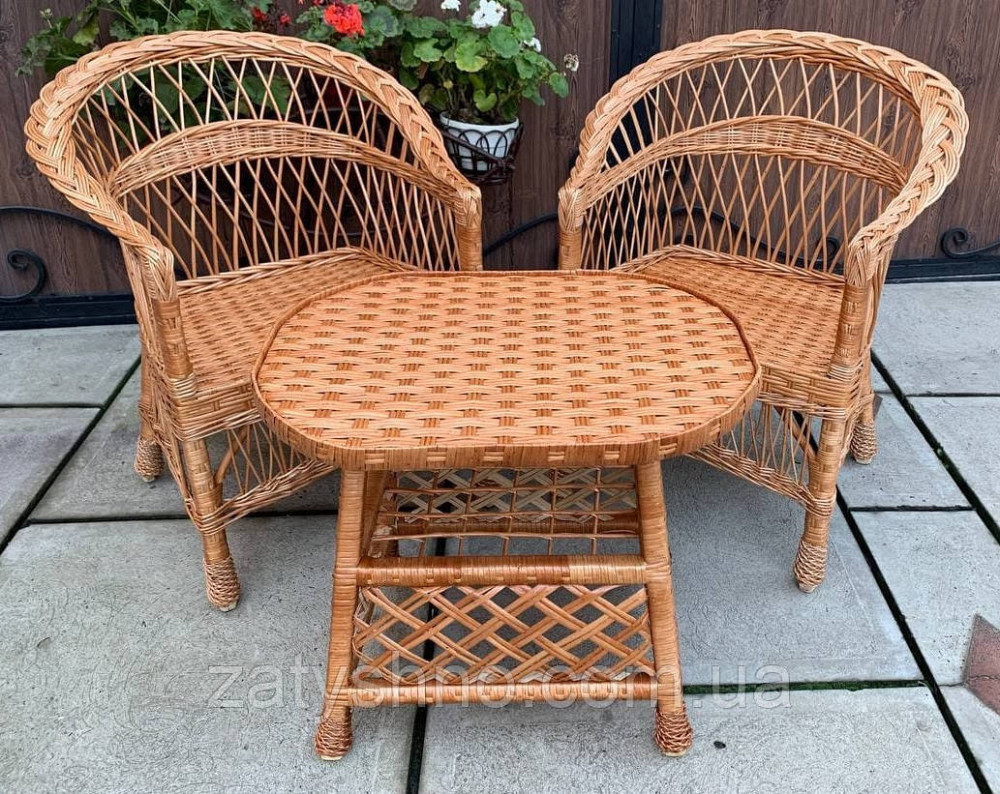 Набор плетеной мебели из двух кресел и стола Киев - изображение 3