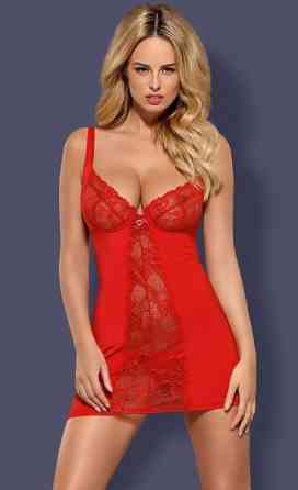 Пеньюар Obsessive Heartina chemise RED S/M Sex Aura Киев