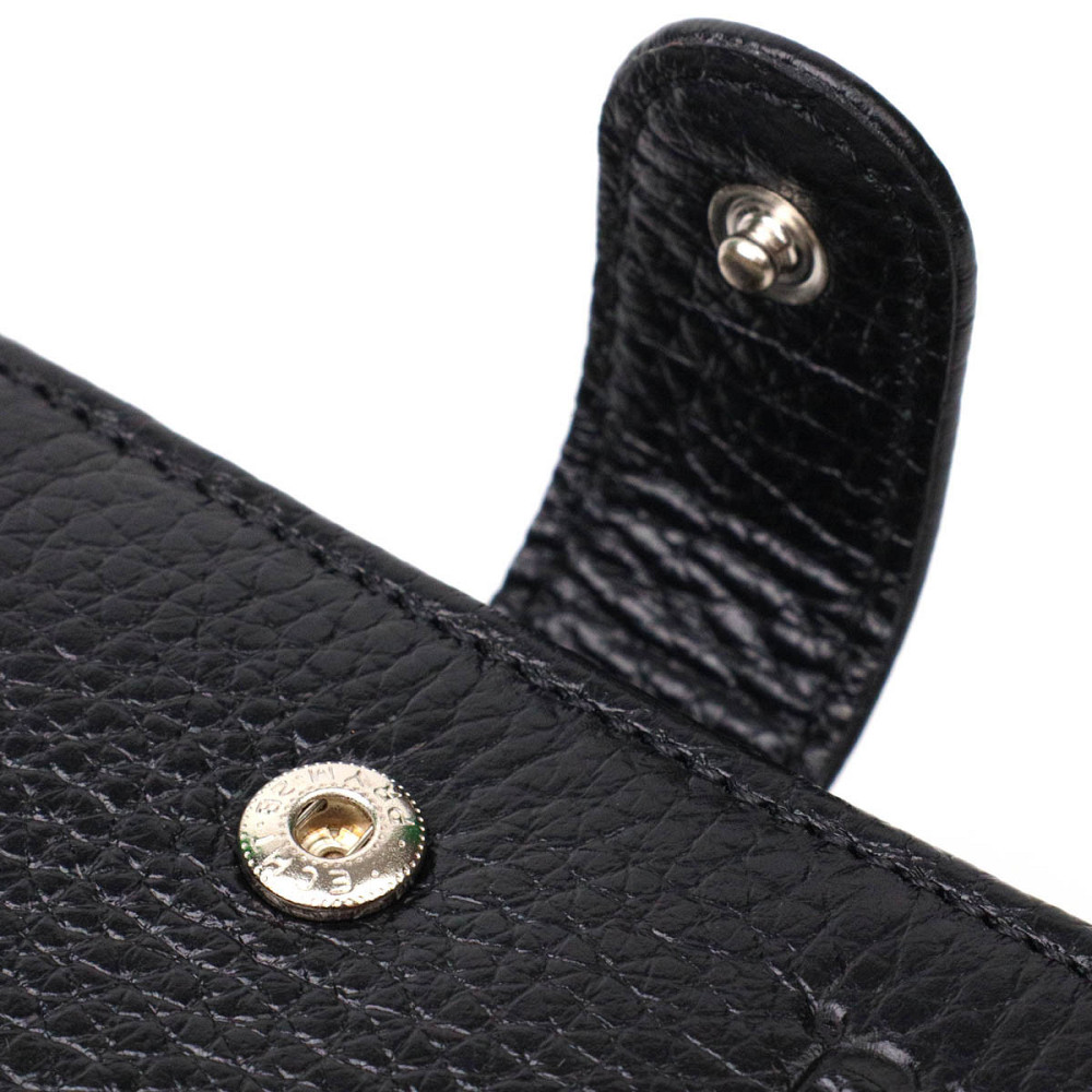 Компактний та водночас місткий гаманець для чоловіків з натуральної шкіри BOND 21996 Чорний Київ - фото 3