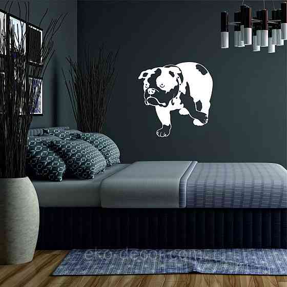 Декоративне настінне Панно «Бульдог», Декор на стіну 90*90 см, Білий Київ