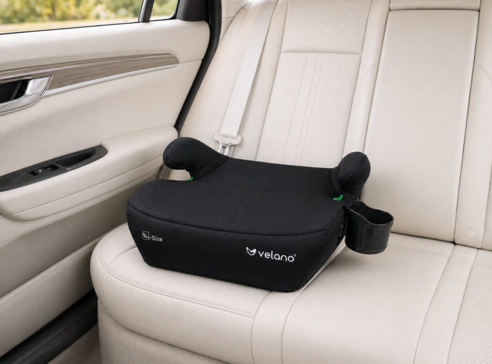 Бустер автокрісло Velano Primo i-Size 125-150 см Isofix + підсклянник Чорний Київ - фото 6