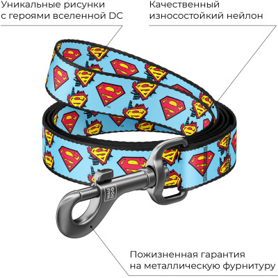 Поводок для собак WAUDOG Nylon "Супермэн" M Ш 20 мм (0120-2005) Винница - изображение 3