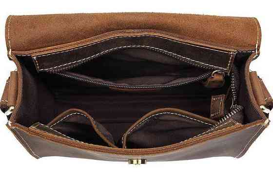 Cумка мужская-почтальонка в винтажной коже Vintage 14980 Коричневая Киев