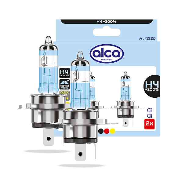 Автомобільна лампа галогенова +200% (2шт) H4 12В 60/55Вт Alca, 720250 Киев