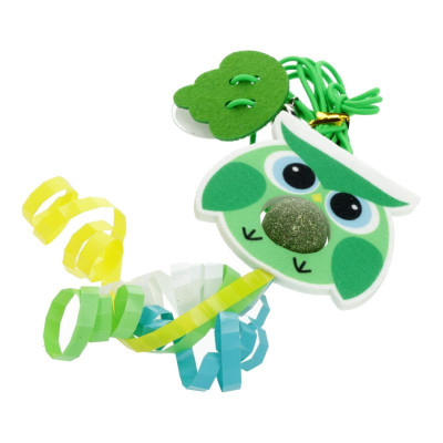 Игрушка для кошек Hippie Pet Сова с бечевкой зеленая 2 м (HIPCT2401057) Винница - изображение 1