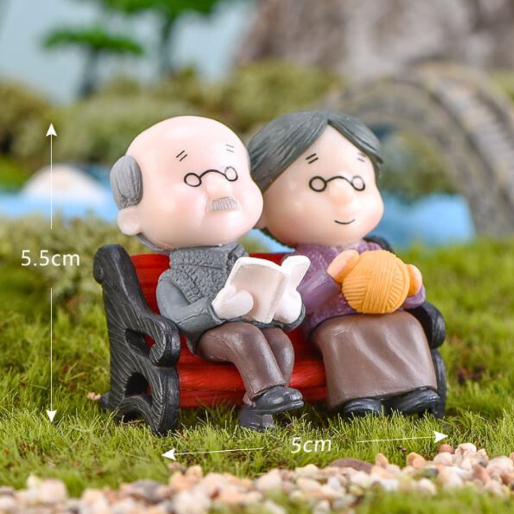 Декоративные фигурки Дедушка с бабушкой на лавочке для флораиума, микроландшафта, мини-сада, миниатюры, вазона Одесса - изображение 6