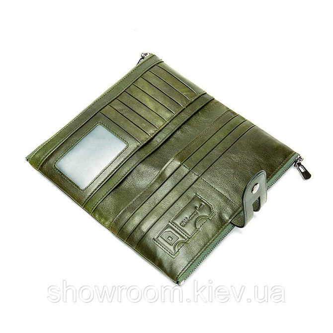 Женский кожаный синий кошелек Leather Collection (8560) Киев - изображение 3