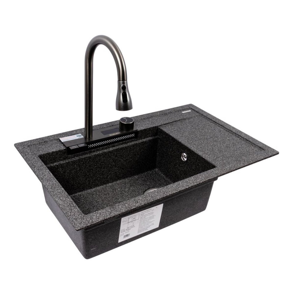 VALESO Гранітна мийка VALESO ATRUM 7950 матова Графіт Коломыя - изображение 5