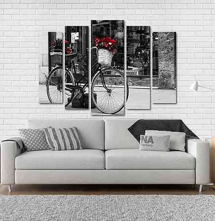 Модульна картина Квіти Велосипед Art-101_5 Київ