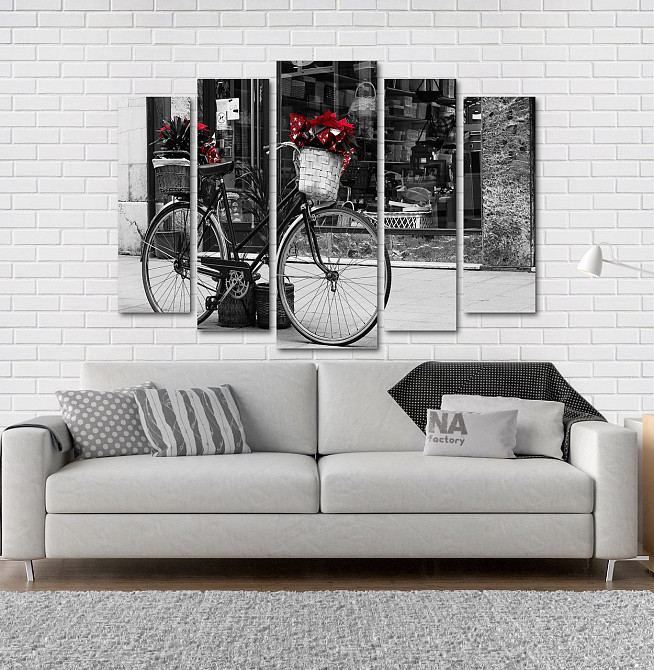 Модульна картина Квіти Велосипед Art-101_5 Київ - фото 2