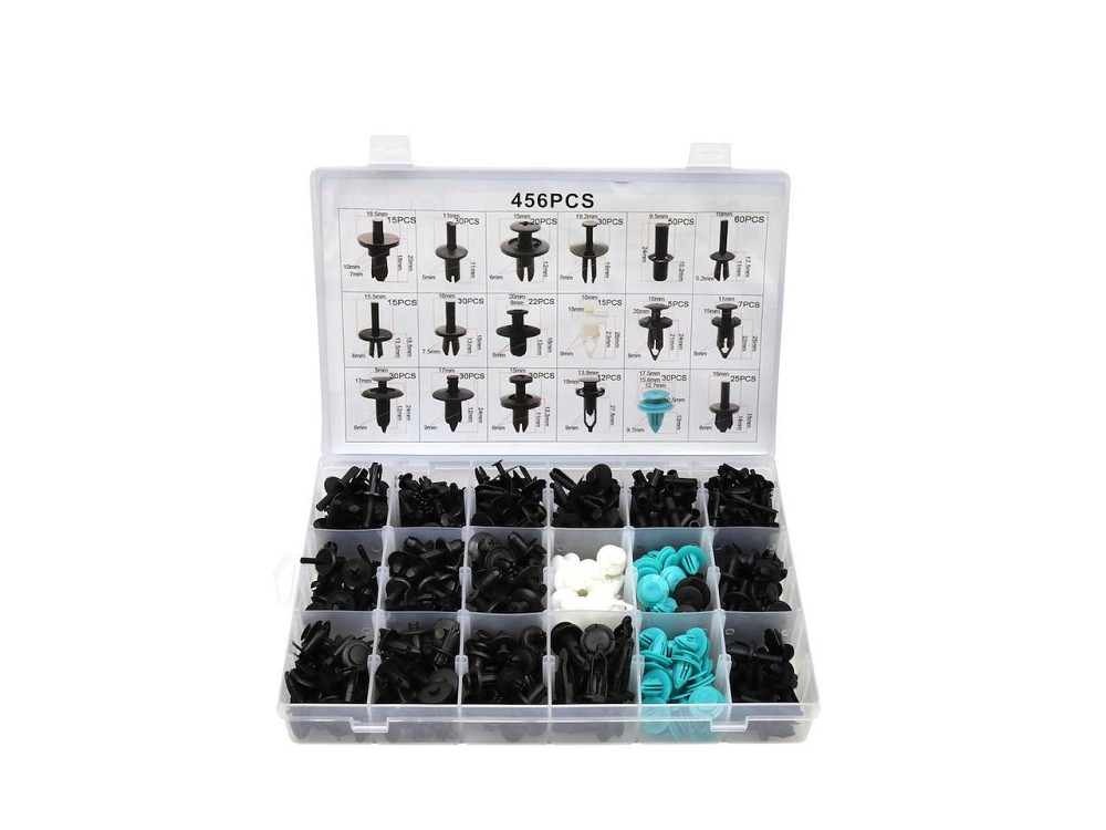 РемНабір автомобільних кліпс "GeKo" комплект: 18 розмірів -  456 кліпс Київ - фото 1