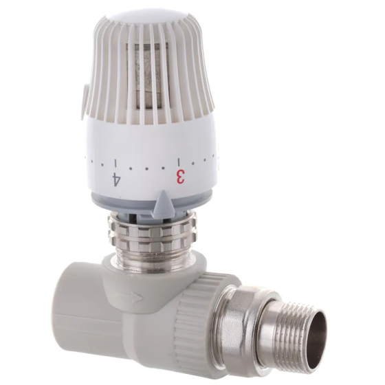 Кран термостатичний з термоголовкою прямий PPR 20x1/2 Koer K0156.PRO (KP0199) Київ