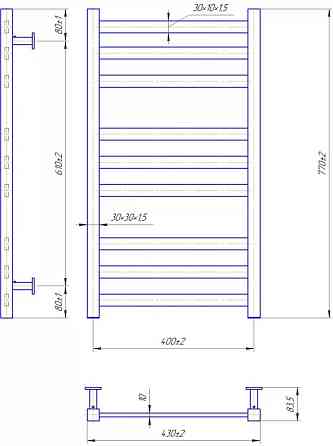 Водяной полотенцесушитель Mario INOX Чикаго 770х430/400 Киев