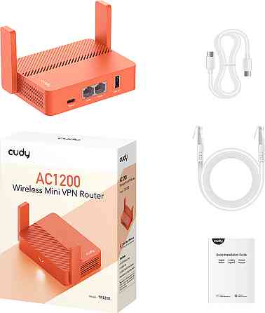 Маршрутизатор Cudy TR1200, AC1200 Wi-Fi Mesh Router w USB, 2×10/100Mbps RJ45, USB Type-C power in. Вінниця