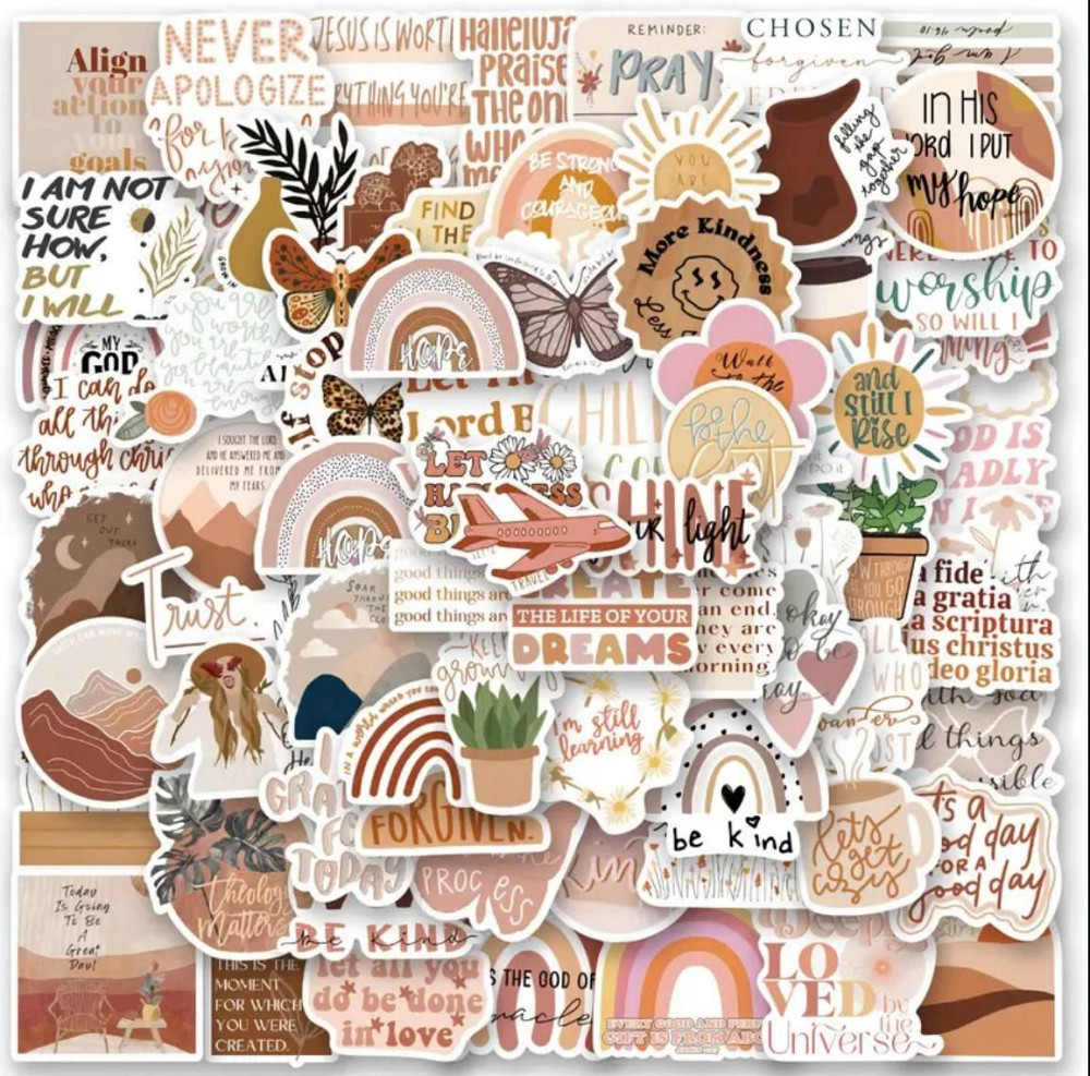 Набір наліпок з мотиваційними цитатами та бохо-дизайном, 50 шт Київ - фото 6