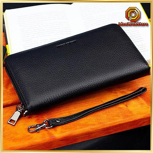 Мужской стильный клатч из натуральной кожи черный Практичный мужской клатч Стильный мужской клатч Киев - изображение 1