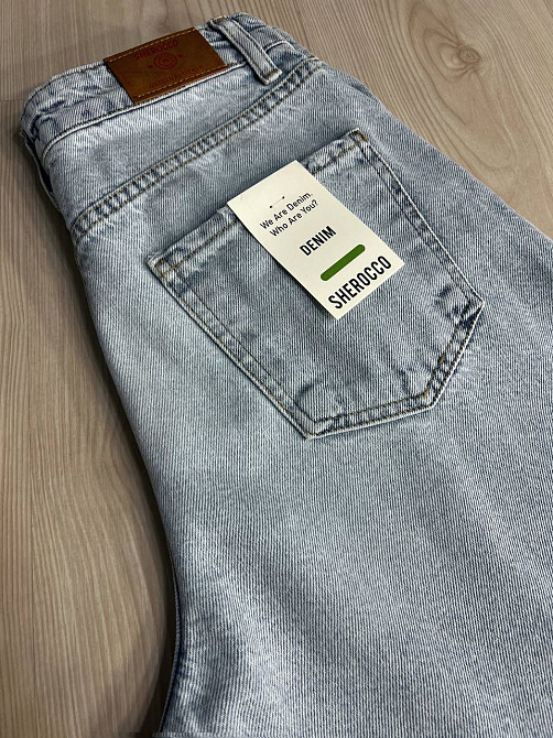 Шорти жіночі джинсові Sherocco 392-1 бермуди довгі з манжетами та стрілкою блакитні, блакитний, 26, 26, 73 см, 100 см Київ - фото 8