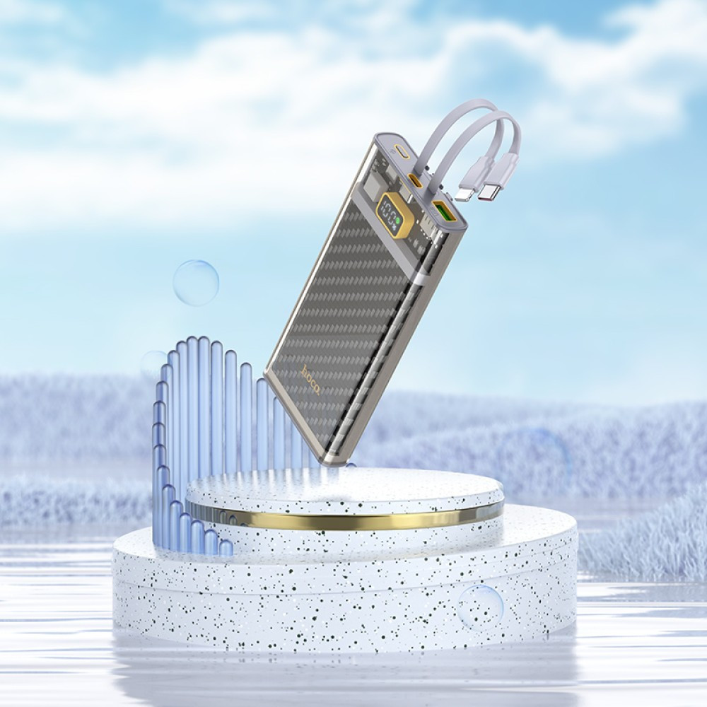 Зовнішній акумулятор HOCO J104 Discovery edition 22.5W fully compatible power bank with cable(10000mAh) Gray Київ - фото 7