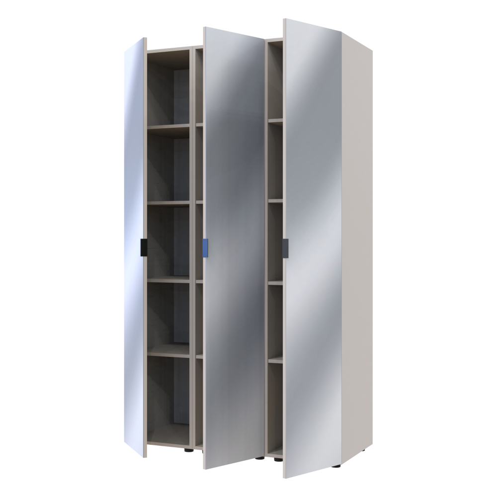 Комплект пеналів для одягу Doros Гелар (3 шт.) 117х49,5х203,4 см 3 Дзеркала/Кашемір (DRS-011262) Дніпро - фото 5