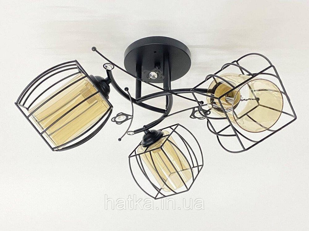 Потолочная люстра на 3 плафона 91187C/3 черная Киев - изображение 1