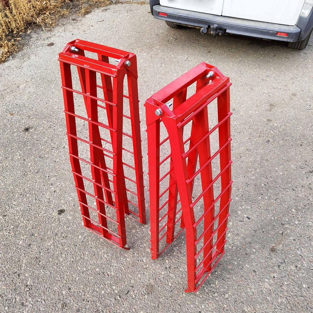 Складной заездной трап для квадроцикла, рампа для мотоцикла и мини-трактора, стальная, красная Харьков - изображение 4