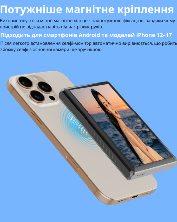 Селфи-монитор беспроводной для блогов,стримов и видиозвонков для смартфона беспроводной 4