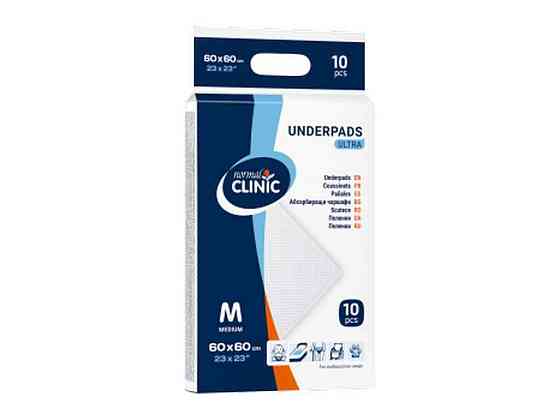 Пелюшки для дорослих 10 ULTRA M 60x60см ТМ NORMAL CLINIQUE Київ