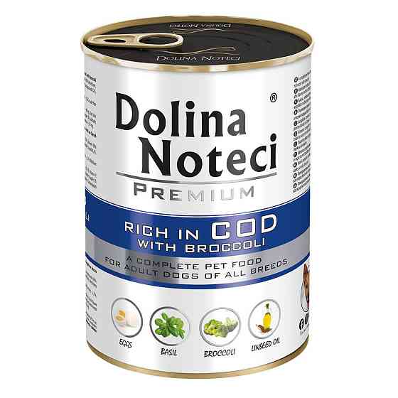 Dolina Noteci Premium (Долина Нотечі) консерви вологий корм для собак з тріскою та броколі 400 г х 24 шт. Запоріжжя