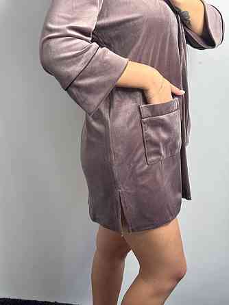 Женская рубашка-халат плюш-велюр Мокко ч/к XL-XXL Харьков