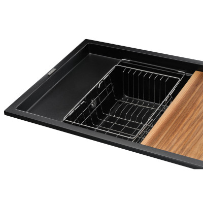 Мийка кухонна GRANADO Basic Estella black (+ змішувач Campo LUX inox + дозатор Redondo inox + кошик + (ksg0101) Вінниця - фото 12
