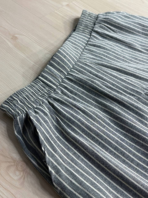 Брюки жіночі A-NIUSHOW 30131 палаццо бавовна в смужку талія на резинці сірі, сірий, M Київ - фото 2