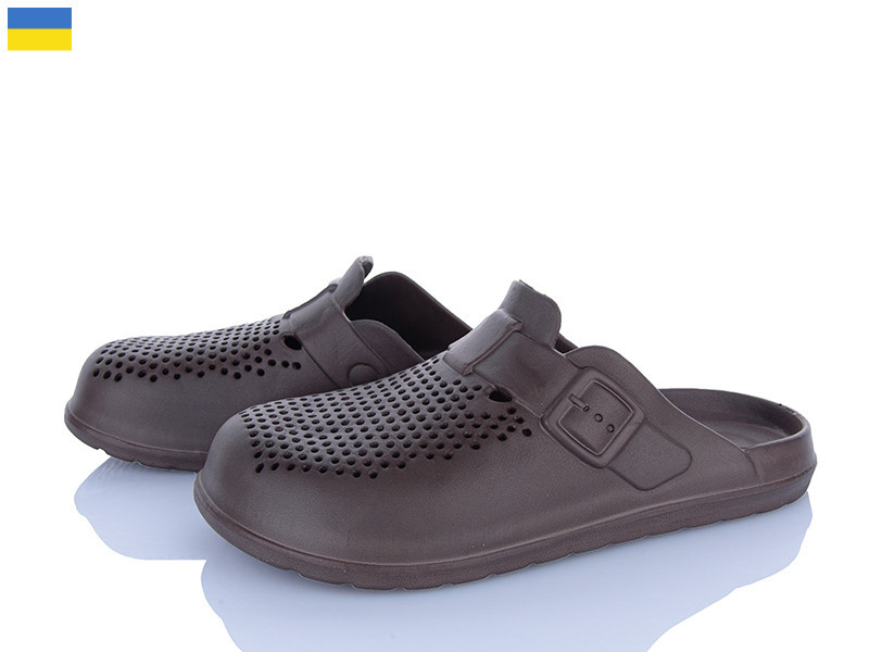 Мужские шлепанцы сабо с закрытыми пальцами носкам сабо моющиеся легкие пенка ЭВА коричневый Одесса - изображение 3