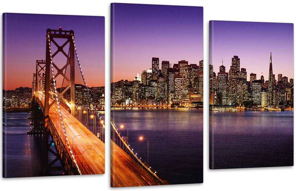 Модульная картина Ночной город Art-75_3 70x130 см Киев - изображение 1