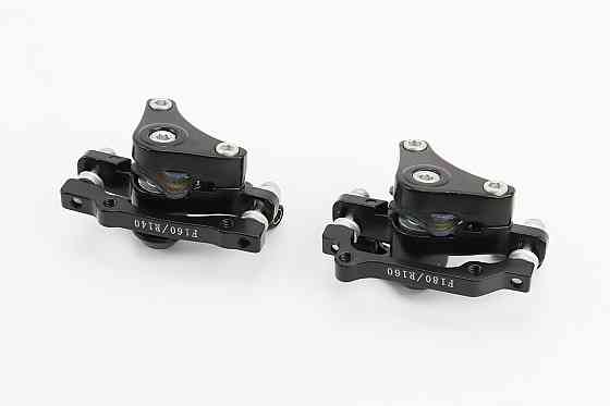 Гальмо Disk-brake переднє (F160/R140мм)+заднє (F180/R160мм), диски 160мм, кріпл. 6 болтів, чорні DX-2007 Київ