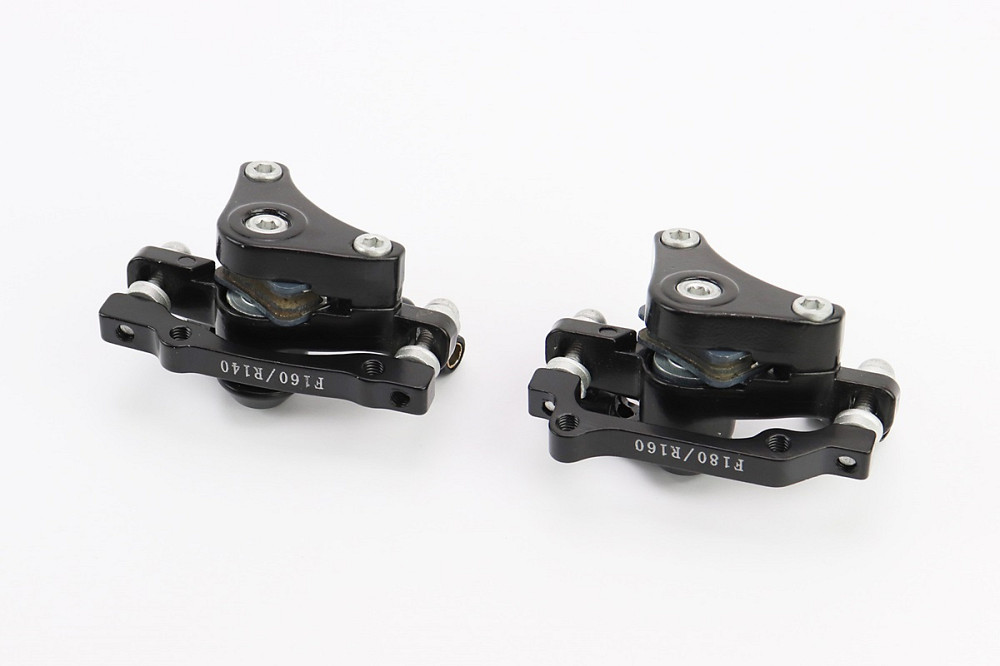 Гальмо Disk-brake переднє (F160/R140мм)+заднє (F180/R160мм), диски 160мм, кріпл. 6 болтів, чорні DX-2007 Київ - фото 2