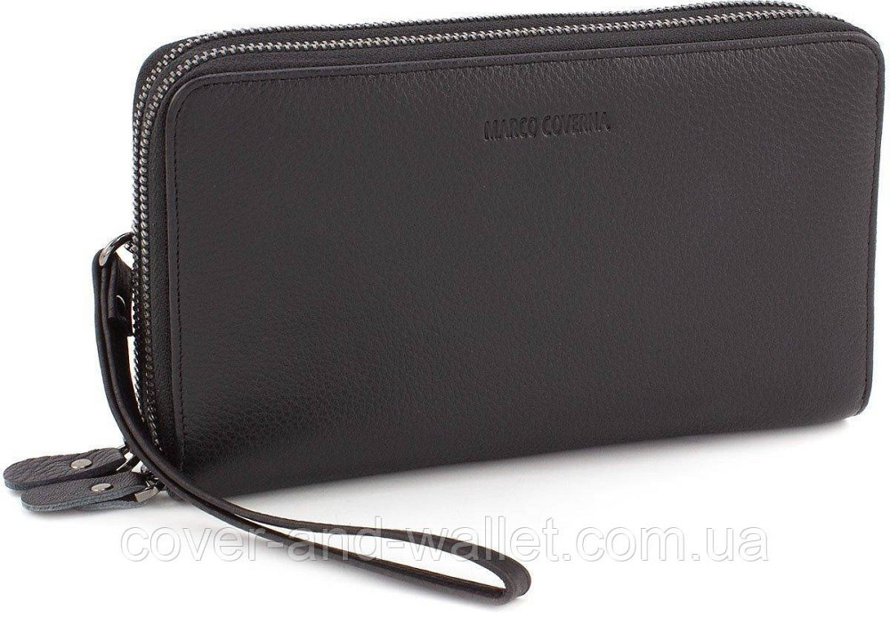 Солідний чоловічий клатч на дві блискавки з італійської шкіри Marco Coverna 5902B-1Q Київ - фото 1