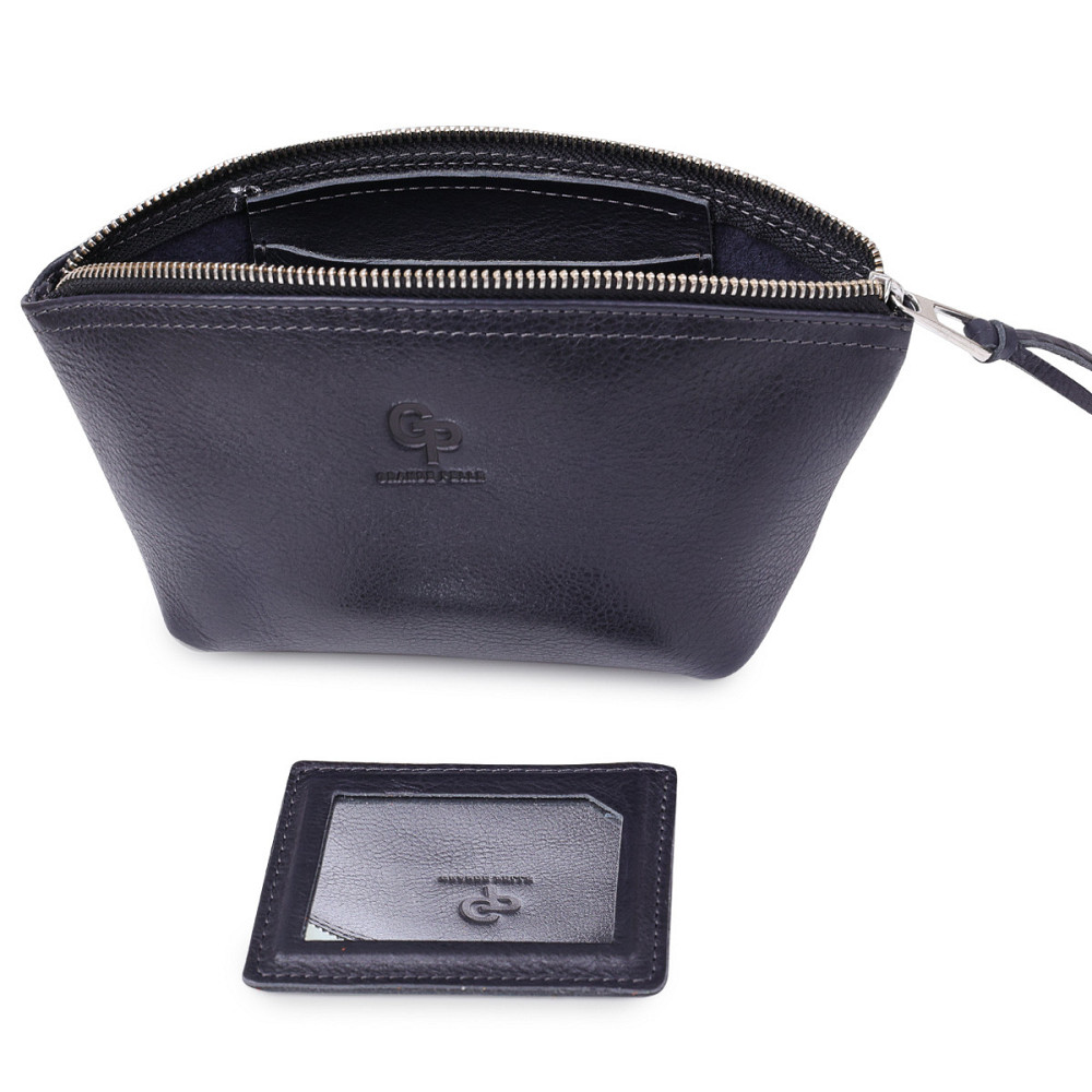 Кожаная женская косметичка GRANDE PELLE 11570 Черный Киев - изображение 6