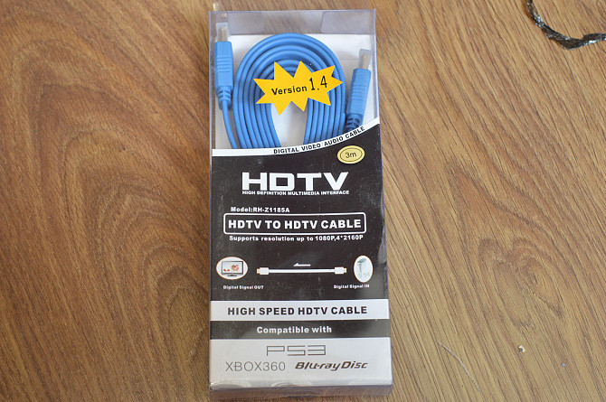 Кабель E-Cable HDMI - HDMI 3м плоский синий Полтава - изображение 1