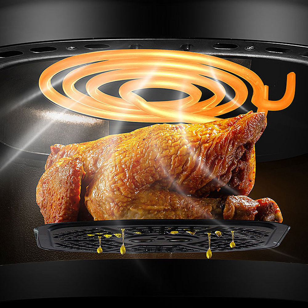 Электрический аэрогриль без масла 8л, 2400W, QF-605 / Безмасляная фритюрница / Мультипечь для кухни Киев - изображение 6