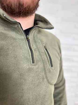 актична чоловіча флісова кофта реглан Bikatex Оливковий, M Київ