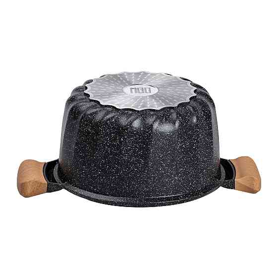 Кастрюля 5 л с крышкой, мраморное покрытие, черная Киев