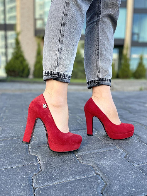 Туфлі жіночі STILLETA червоні еко-замша каблук 11см (D280-J004-4) 35р.36р. Коломия - фото 7