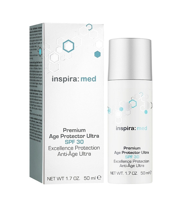 Антивіковий крем SPF 30 Преміум ультралегкий PREMIUM AGE PROTECTOR ULTRA Inspira Med 50 мл Київ - фото 1